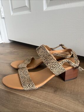 J. Crew Leopard Print Ankle-Strap Block Mohair Heels Fall Autumn Boho Preppy